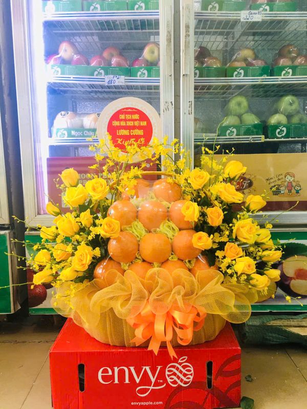 Mẫu giỏ hoa quả thắp hương